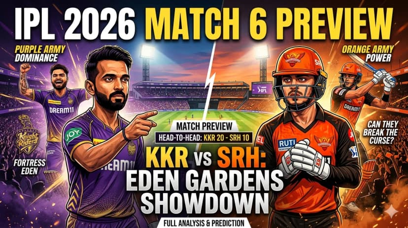 KKR vs SRH, Match 6 Preview: The Battle for First Points at Eden Gardens