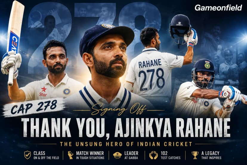 Cap 278 Signs Off: Thank You, Ajinkya Rahane – The Silent Warrior Who Defined an Era of Indian Cricket